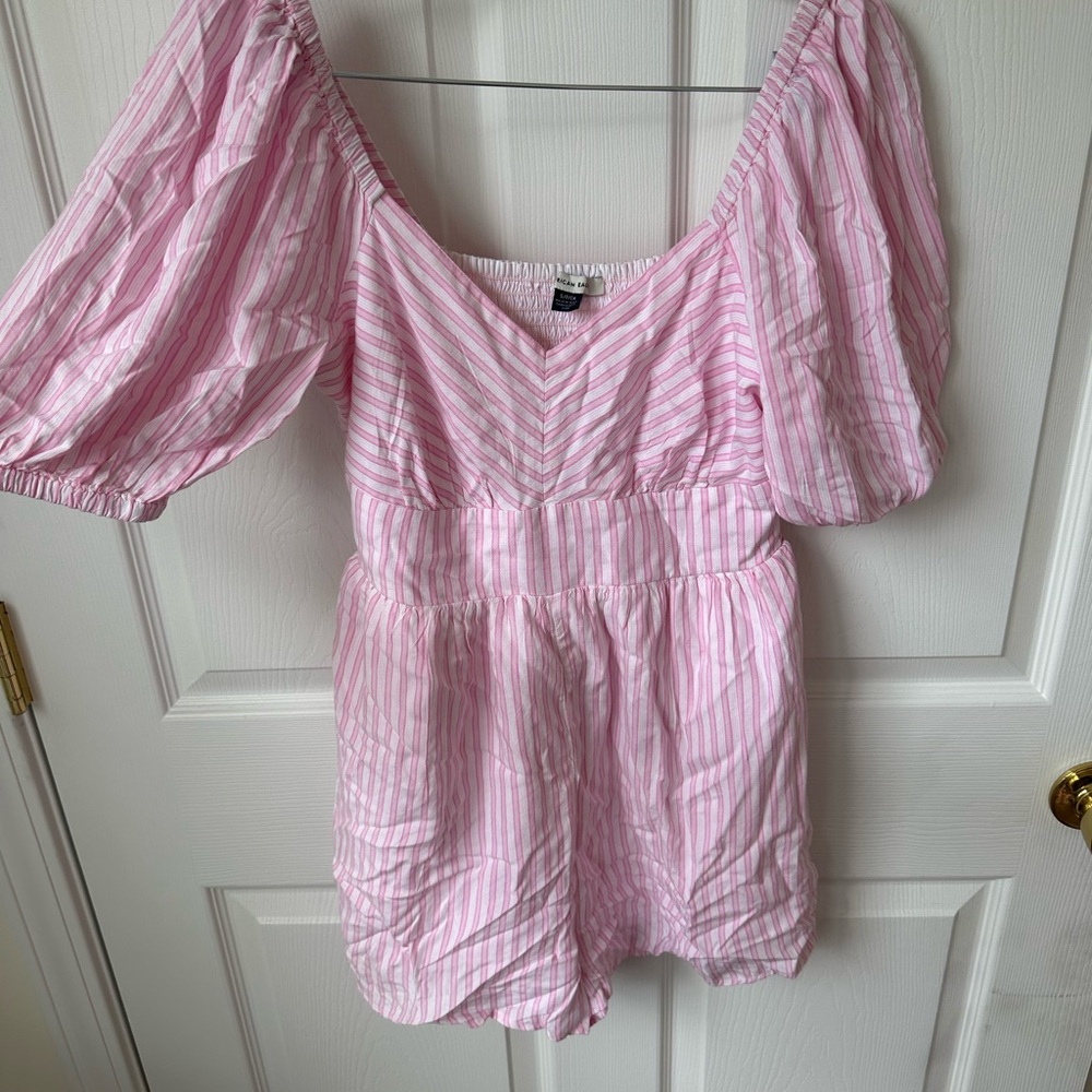 American Eagle Outfitters Pink Striped Romper